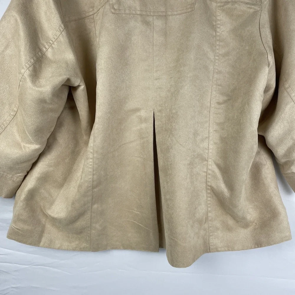 Coldwater Creek Shirt Jacket Shacket Women's Size 18W Beige‎ Snap Up Polyester